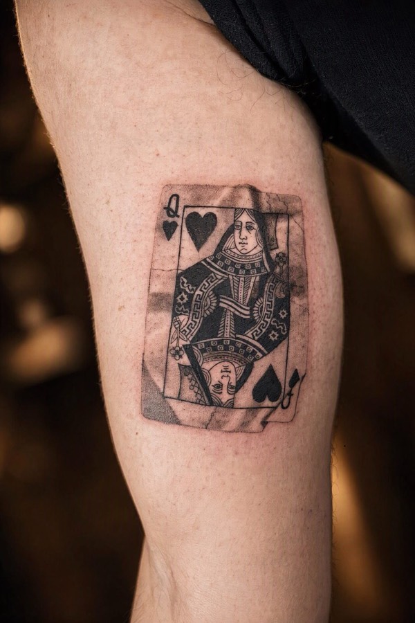 Tatuagem Dama de Copas feita por Leonardo Fonseca em São Luís – MA